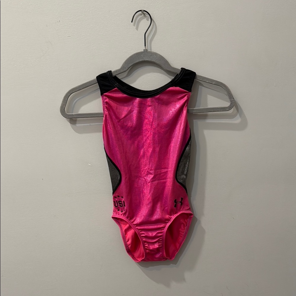 Under Armour Pink & Black Gymnastics Leotard